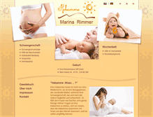 Tablet Screenshot of hebamme-marina.de